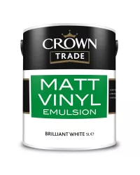 Crown Trade Matt Vinyl Emulsion Brilliant White 5ltr