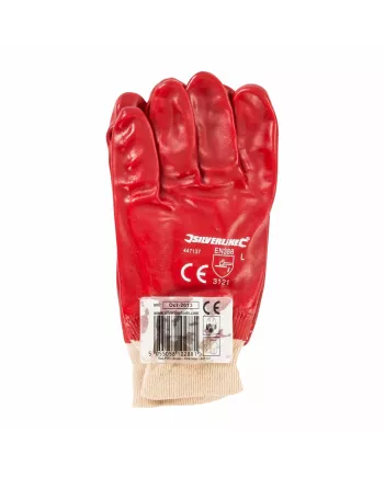 Silverline Red PVC Gloves L
