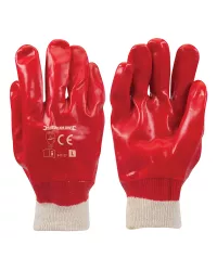 Silverline Red PVC Gloves L
