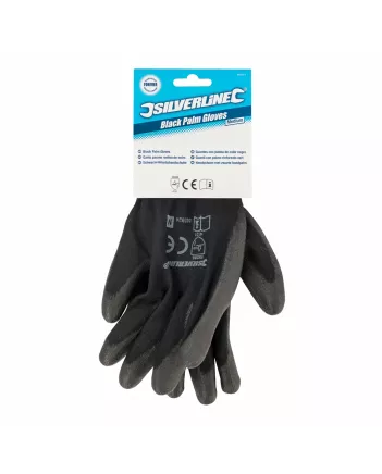 Silverline Black Palm Gloves 9L